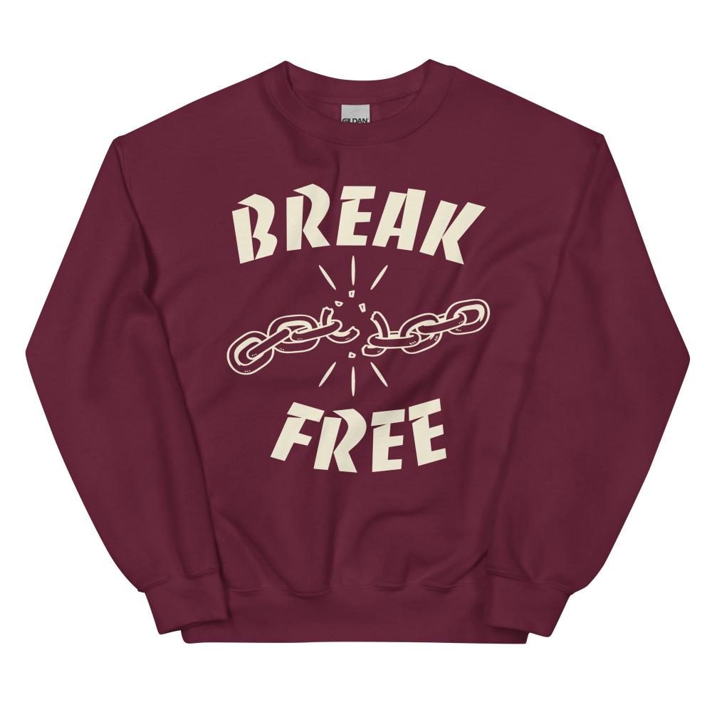 Break Free Sweatshirt - Maroon Color - https://ascensionemporium.net